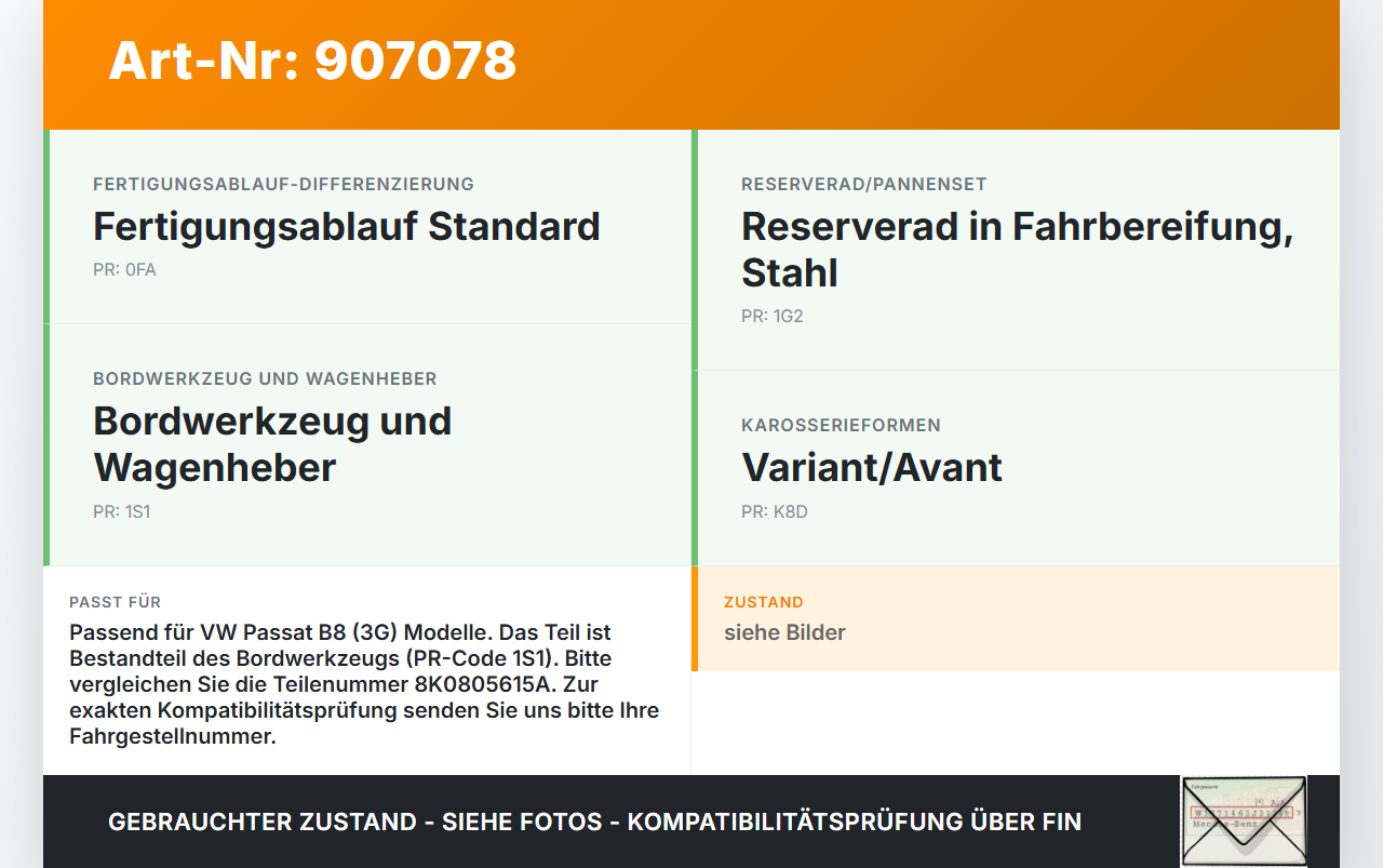 VW Passat B8 3G 14-19 Abschleppöse Abschlepphaken VW Passat B8 3G 14-19 25.07.2017 8K0805615A gebraucht Vorschau 3