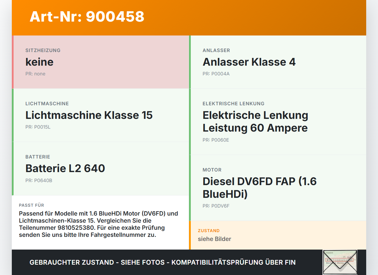 Citroen C4 Cactus 14-18 HDI 90 1,6 68KW Lichtmaschine Generator CL15 Citroen C4 Cactus 14-18 01.01.2016 9810525380... Vorschau 3