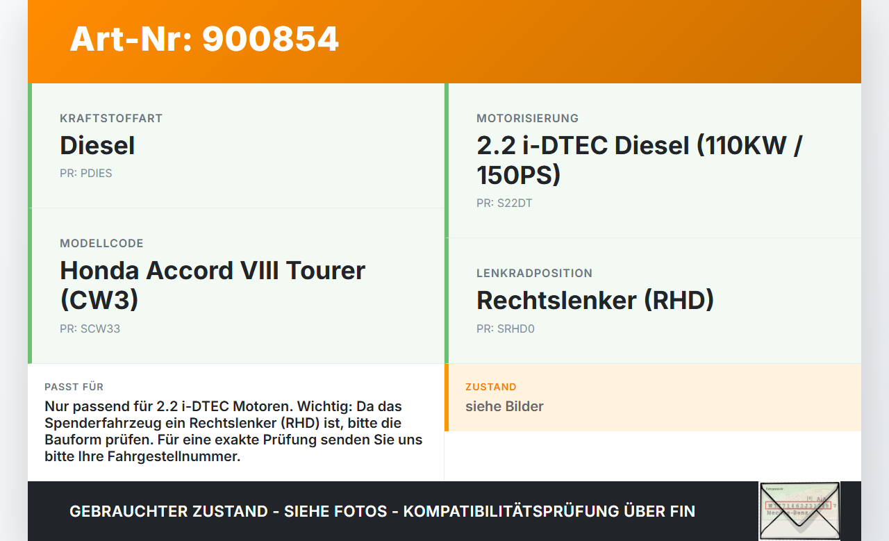 Honda Accord VIII CW3 08-11 i-DTEC 2,2 110KW Luftfilterkasten Honda Accord VIII CW3 08-11 14.04.2008 gebraucht Vorschau 3