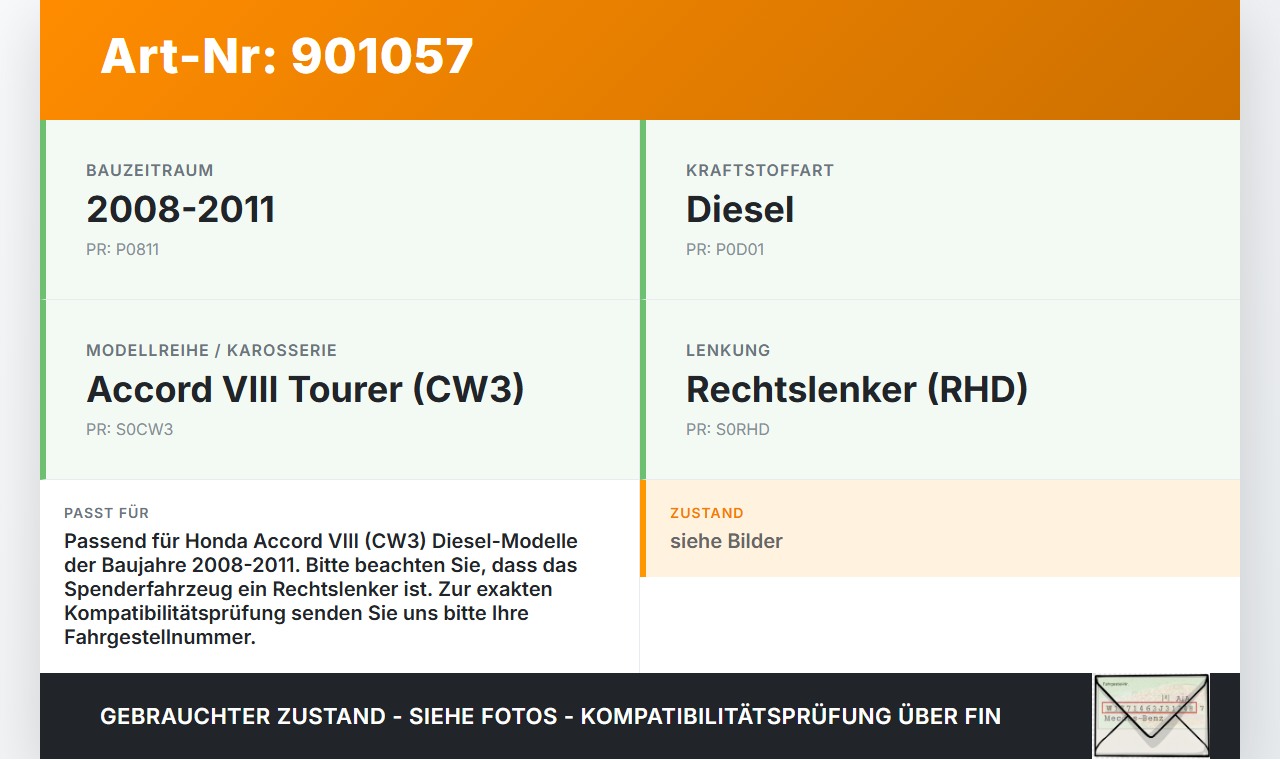 Honda Accord VIII CW3 08-11 Tankdeckel Verschluss Tankverschluss Honda Accord VIII CW3 08-11 14.04.2008 gebraucht Vorschau 3