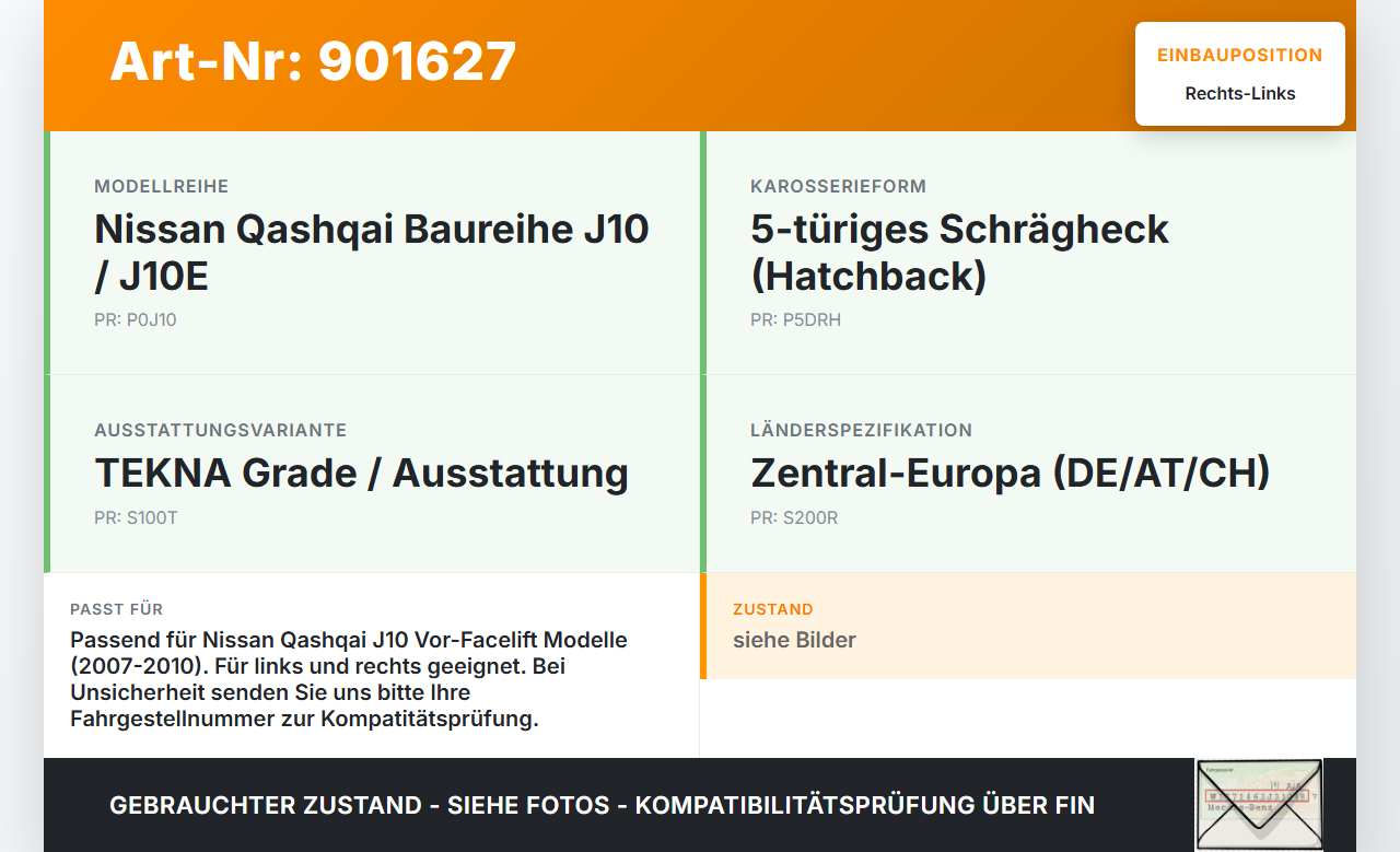 Nissan Qashqai J10 07-10 Waschdüse für Windschutzscheibe WS Rechts und Links Nissan Qashqai J10 07-10 13.03.2009... Vorschau 3
