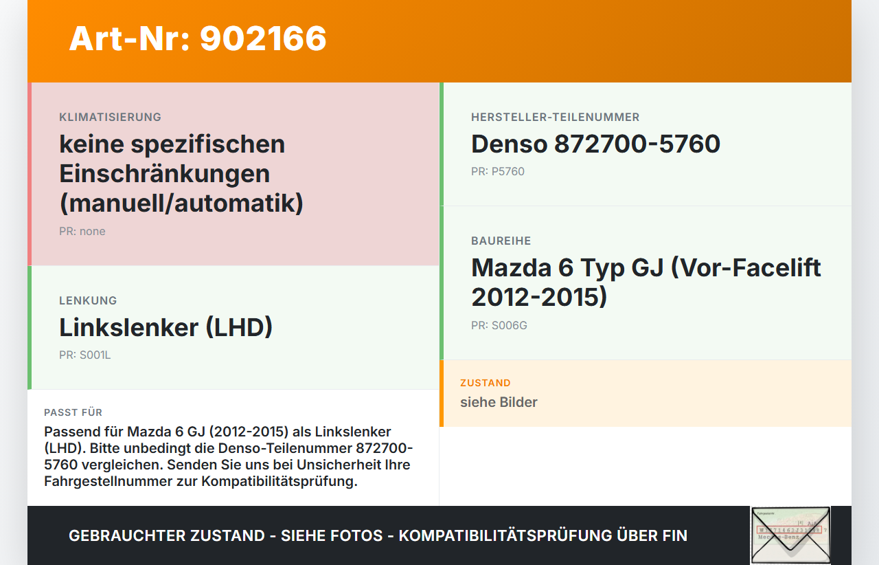 Mazda 6 GJ 12-15 Gebläsemotor Lüftermotor Heizungsgebläse Mazda 6 GJ 12-15 02.05.2013 872700-5760 gebraucht Vorschau 3
