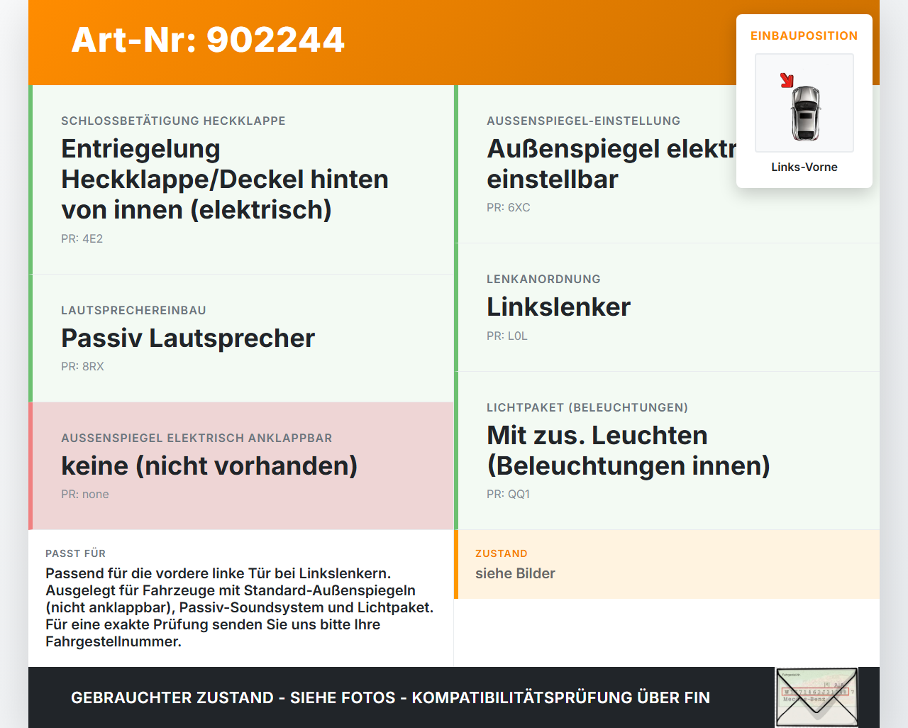Audi A4 8K B8 11-15 Lim Kabelbaum Tür und Fensterheber Links Vorne Audi A4 8K B8 11-15 30.10.2015 8K0971029AP gebraucht Vorschau 3
