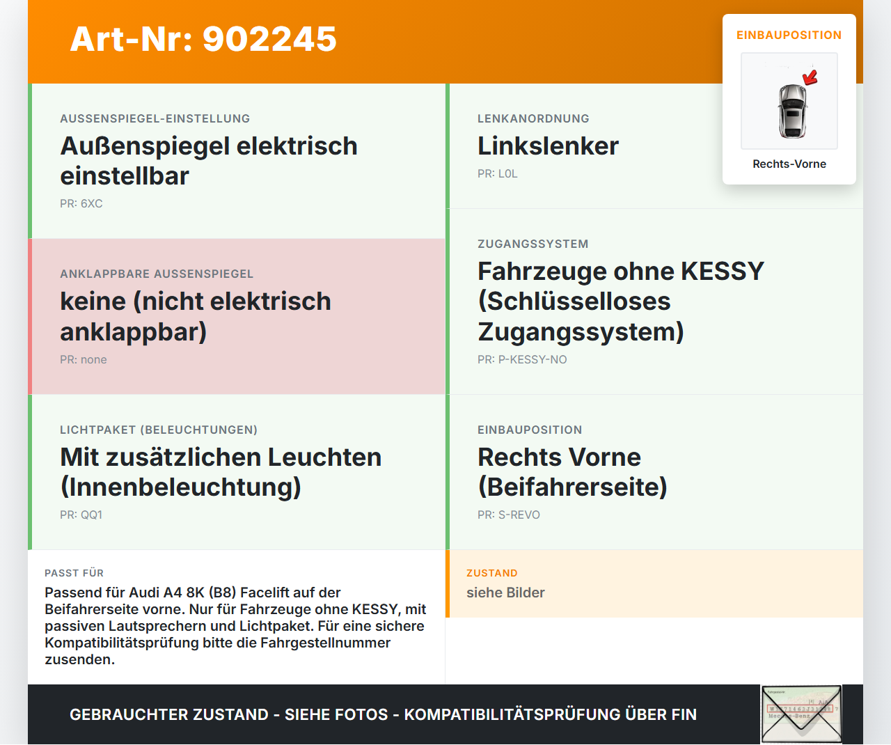 Audi A4 8K B8 11-15 Lim Kabelbaum für Tür und Fensterheber Rechts Vorne Audi A4 8K B8 11-15 30.10.2015 8K0971030AP... Vorschau 3