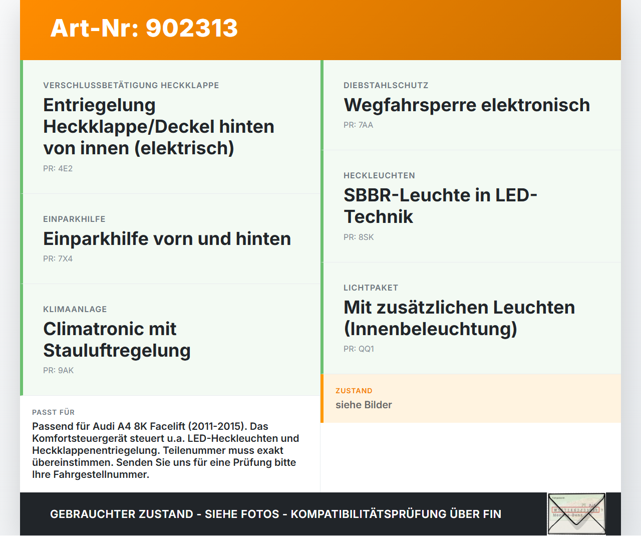 Audi A4 8K B8 11-15 Steuergerät Modul SG Komfortsteuergerät Body Control Audi A4 8K B8 11-15 30.10.2015 8K0907064KD... Vorschau 3
