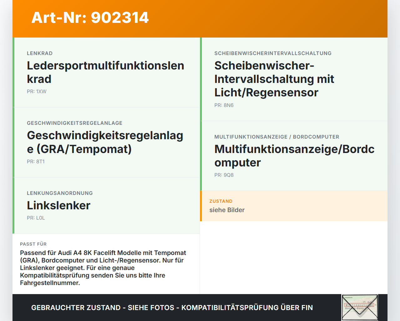 Audi A4 8K B8 11-15 Lenkstockschalter Blinker Wischer Kombischalter Audi A4 8K B8 11-15 30.10.2015 4G8953502AA... Vorschau 3