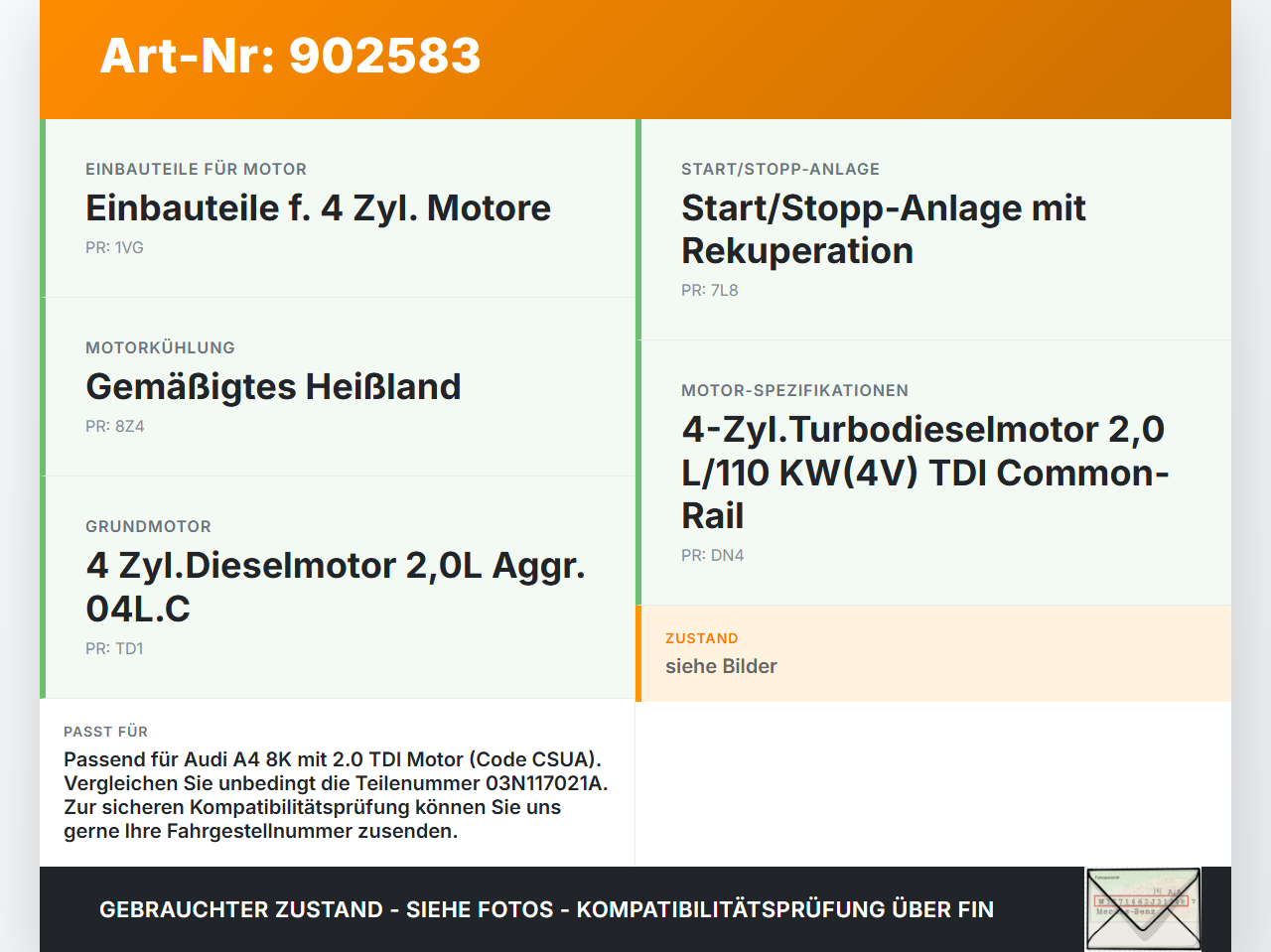 Audi A4 8K B8 11-15 TDI 2,0 110KW Ölkühler Audi A4 8K B8 11-15 30.10.2015 03N117021A gebraucht Vorschau 3