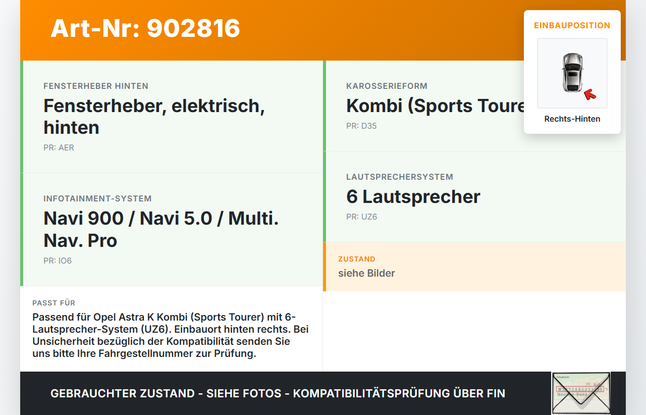 Opel Astra K 15-21 Kombi Lautsprecher Rechts Hinten Opel Astra K 15-21 19.02.2016 gebraucht Vorschau 3