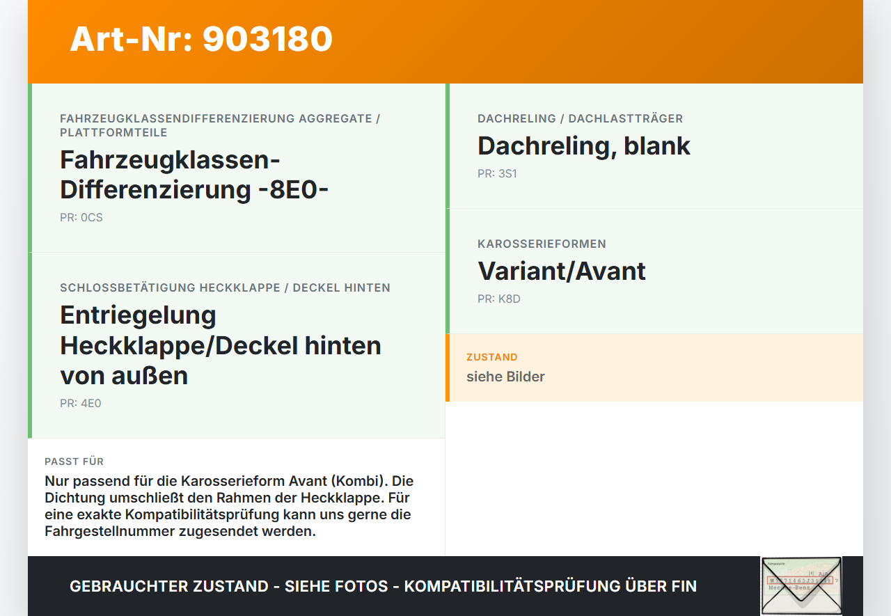 Audi A4 8E B6 00-04 Kombi Dichtung Rahmen für Heckklappe Kofferraum Audi A4 8E B6 00-04 07.06.2002 8E9827023B gebraucht Vorschau 3