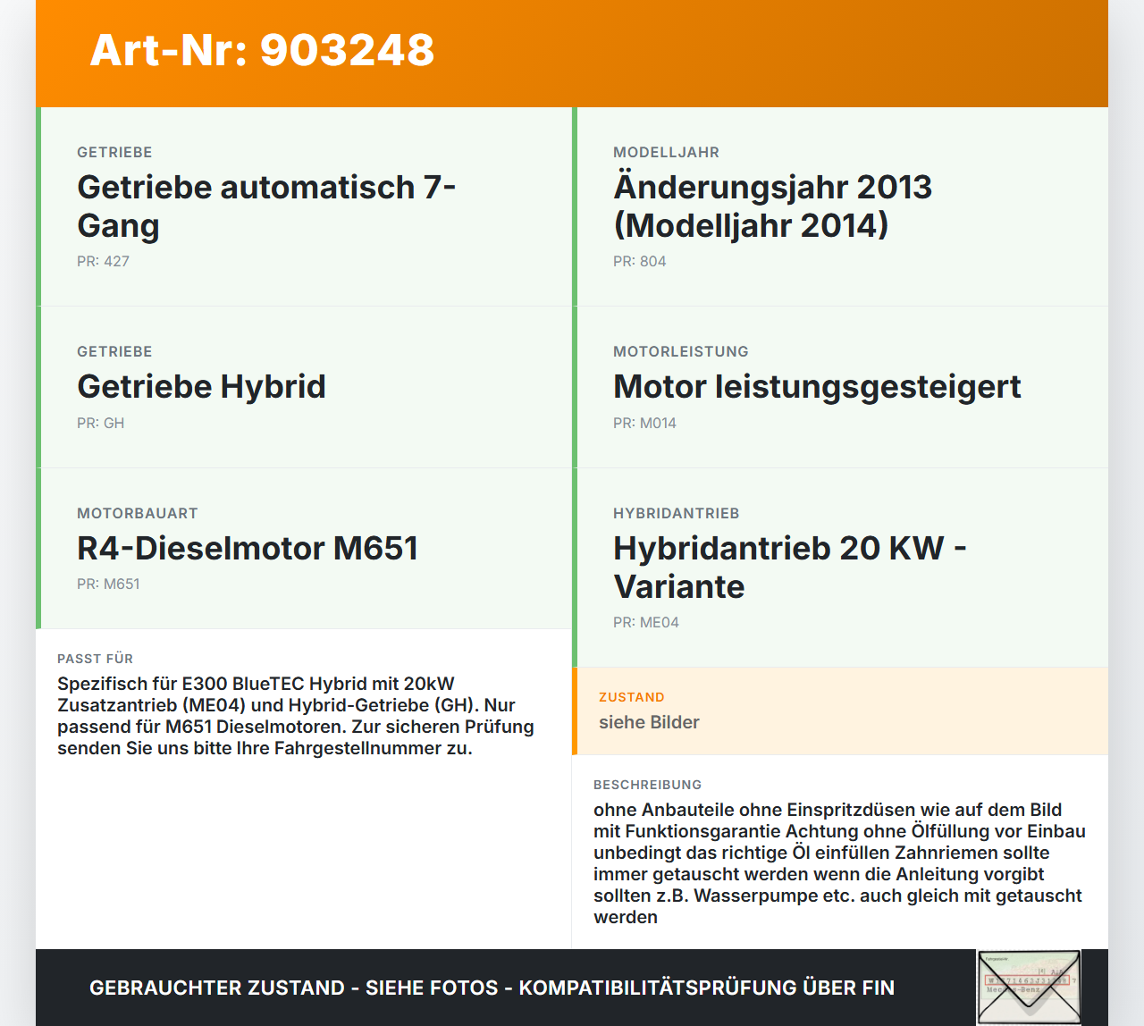 Mercedes S212 W212 E300h 13-16 CDI 2,2 150KW Elektromotor Motor Generator Mercedes S212 W212 E300h 13-16 10.06.2013... Vorschau 3