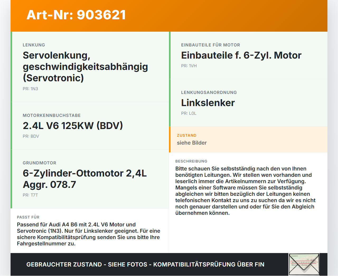 Audi A4 8E B6 00-04 2,4 125KW Servo Schlauch Servoleitung Audi A4 8E B6 00-04 07.06.2002 8D0422887L gebraucht Vorschau 3