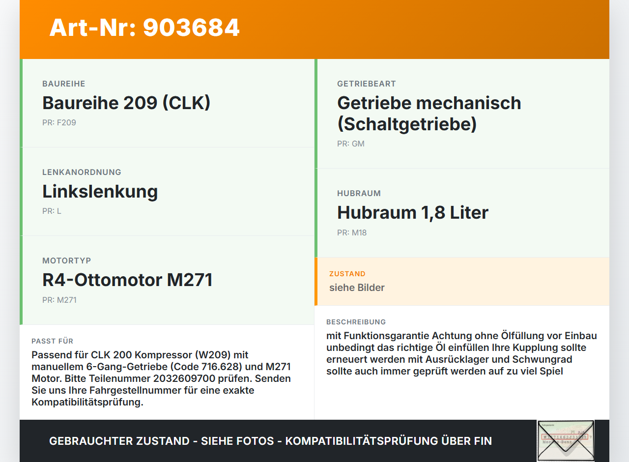 Mercedes A209 CLK200 05-09 1,8 120KW Autom 716.628 Schaltgetriebe Getriebe Mercedes A209 CLK200 05-09 05.05.2004... Vorschau 3