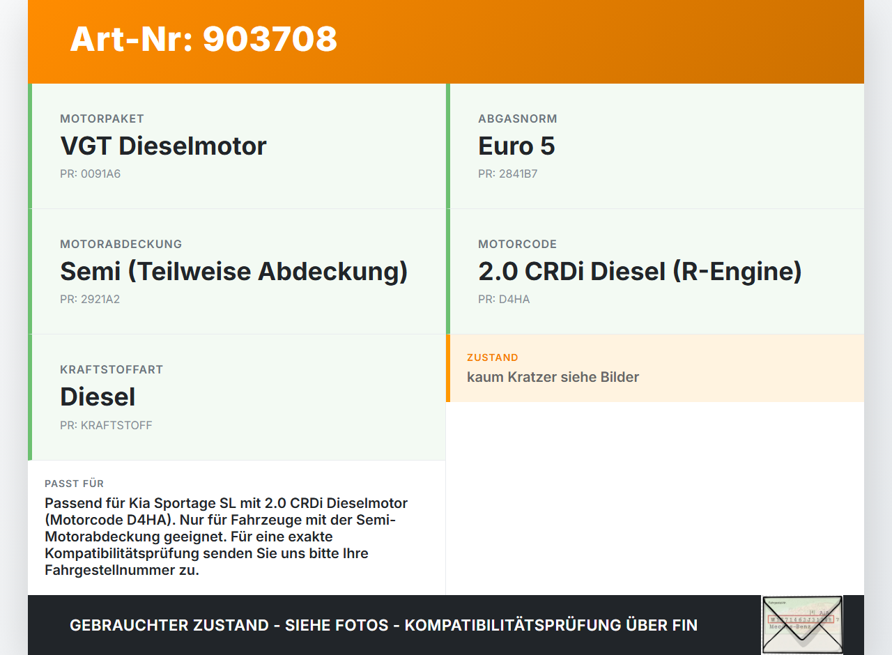 Kia Sportage SL 10-15 CRDI 2,0 135KW D4HA UF24 Abdeckung für Motor Deckel Motorabdeckung Kia Sportage SL 10-15... Vorschau 3
