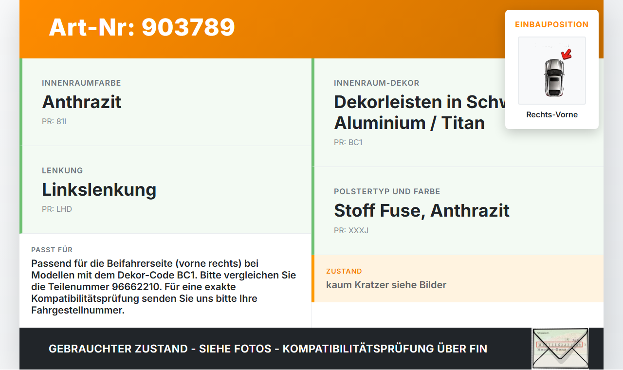 Opel Antara 07-11 Türleiste Rechts Vorne Innen OPS Opel Antara 07-11 28.03.2008 96662210 gebraucht Vorschau 3