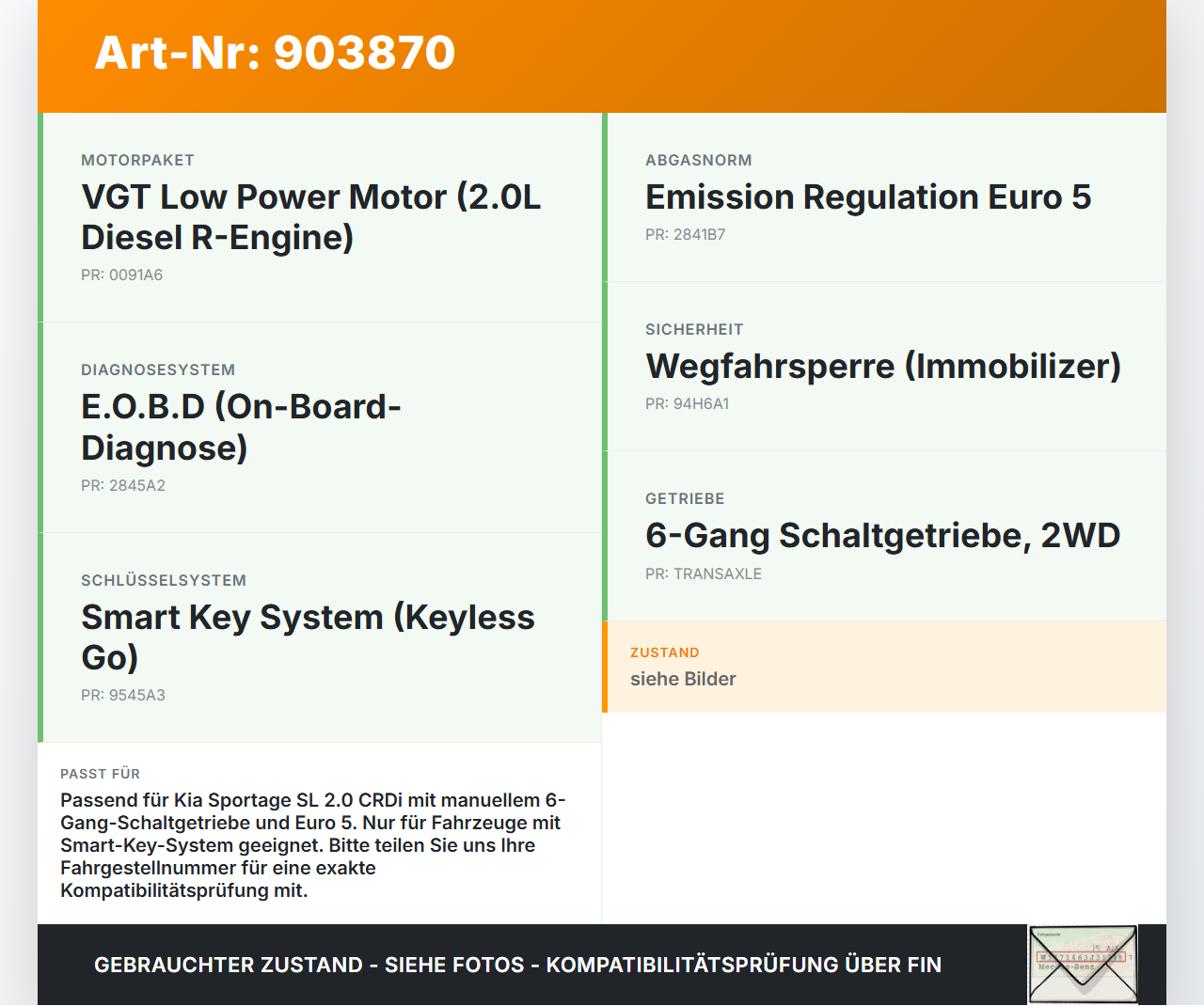 Kia Sportage SL 10-15 CRDI 2,0 135KW Steuergerät ECU für Motor Motorsteuergerät Kia Sportage SL 10-15 03.03.2010... Vorschau 3
