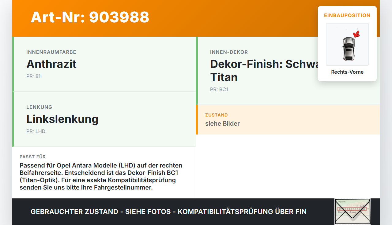 Opel Antara 07-11 Dekor Leiste Rechts Vorne für Armaturenbrett OPS Opel Antara 07-11 28.03.2008 gebraucht Vorschau 3