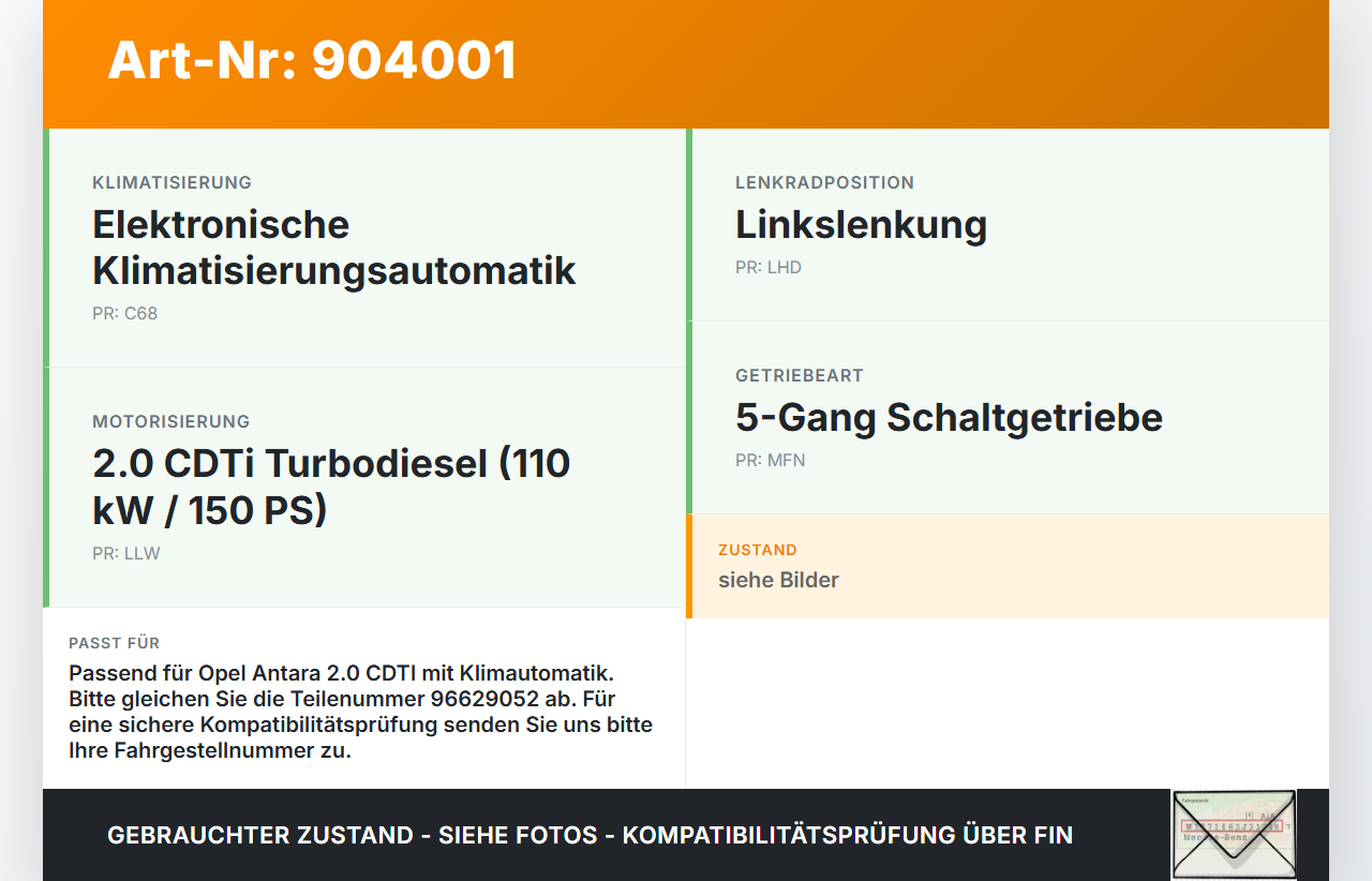 Opel Antara 07-11 CDTI 2,0 110KW Lüfter Ventilator f. Kühler Opel Antara 07-11 28.03.2008 96629052 gebraucht Vorschau 3