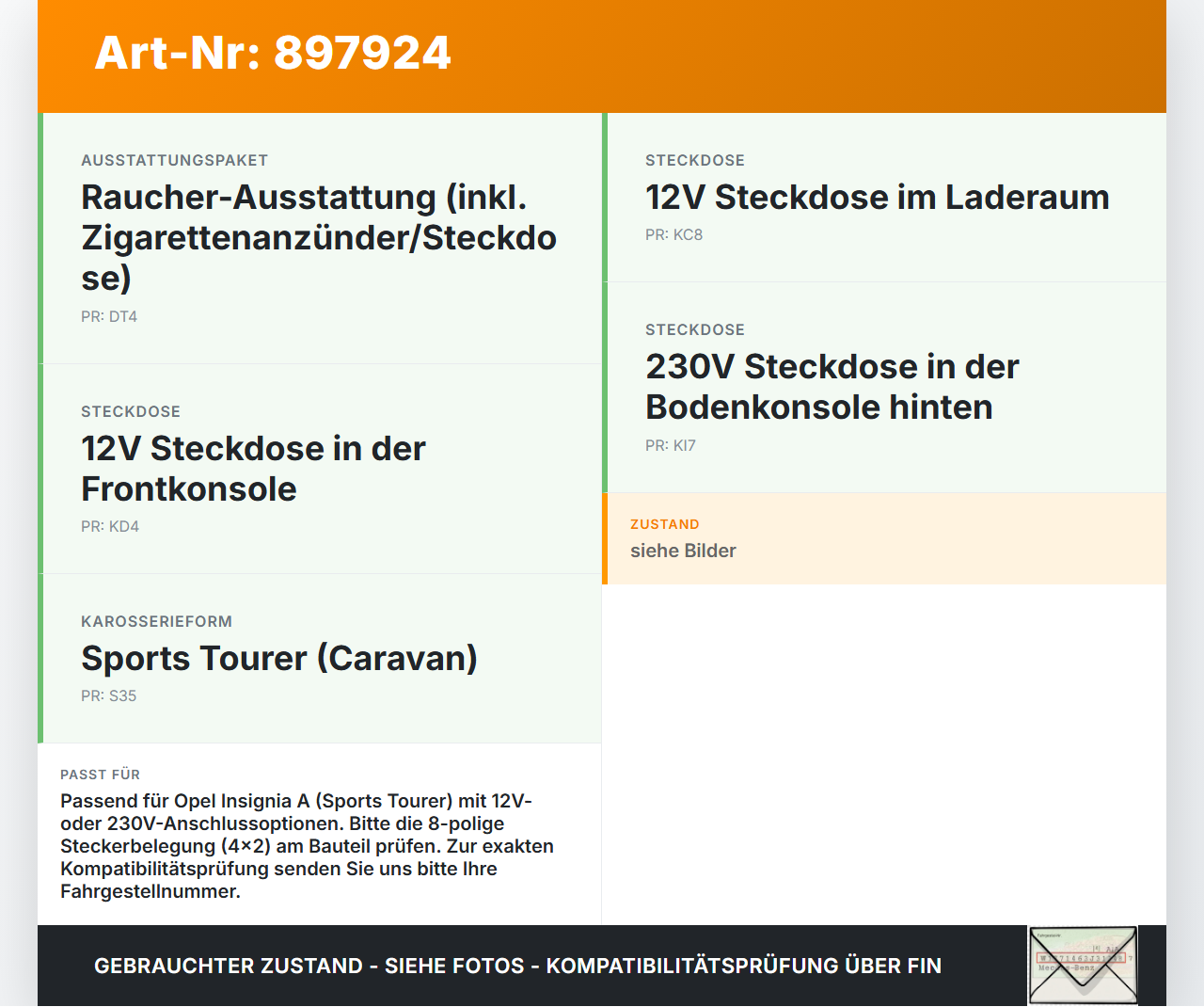 Opel Insignia A G09 08-13 CDTi 2,0 118KW Steckdose 16V 4x2 Stecker Opel Insignia A G09 08-13 15.12.2010 544970085... Vorschau 3