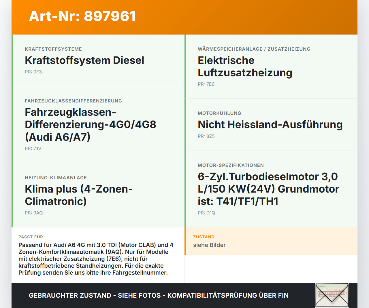 Audi A6 C7 4G 10-14 TDI 3,0 150KW Umwelzpumpe Heizung Pumpe Audi A6 C7 4G 10-14 25.10.2011 06D121601 gebraucht Vorschau 3