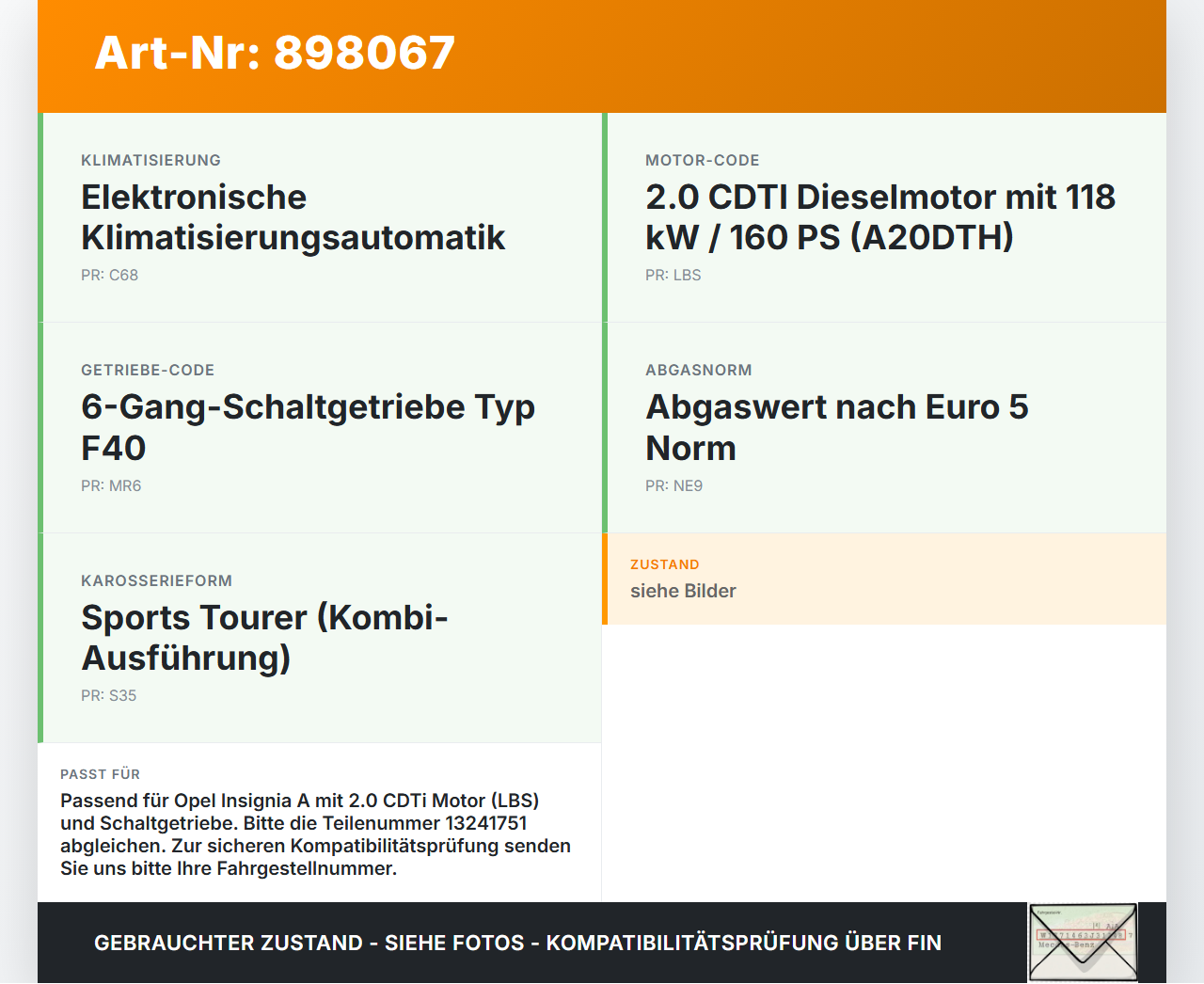 Opel Insignia A G09 08-13 CDTi 2,0 118KW Ladeluftkühler Kühler Opel Insignia A G09 08-13 15.12.2010 13241751... Vorschau 3