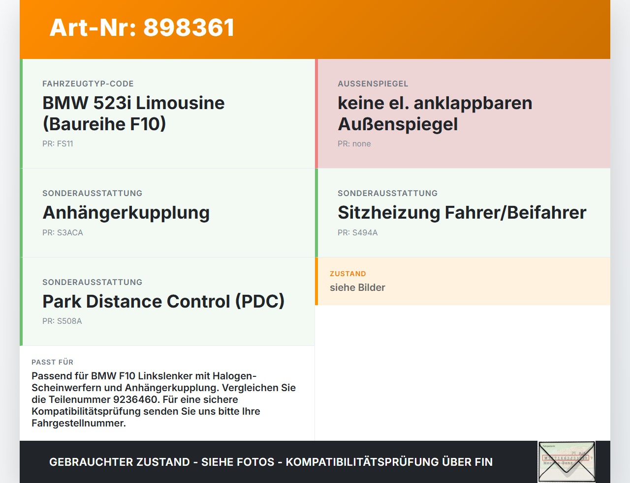 BMW F10 523i 10-13 Steuergerät ECU Modul Fußraummodul FRM III SG BMW F10 523i 10-13 21.05.2010 6992947 61356992947... Vorschau 3