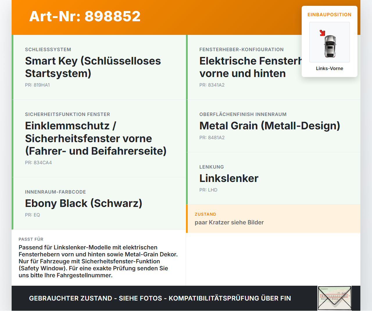 Kia Venga YN 09-15 Blende Innen Einbaurahmen für Fensterheberschalter Links Vorne Kia Venga YN 09-15 26.11.2013... Vorschau 3