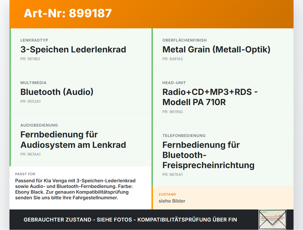 Kia Venga YN 09-15 Lenkradschalter Multifunktionstasten Schalter für Lenkrad Kia Venga YN 09-15 26.11.2013 gebraucht Vorschau 3
