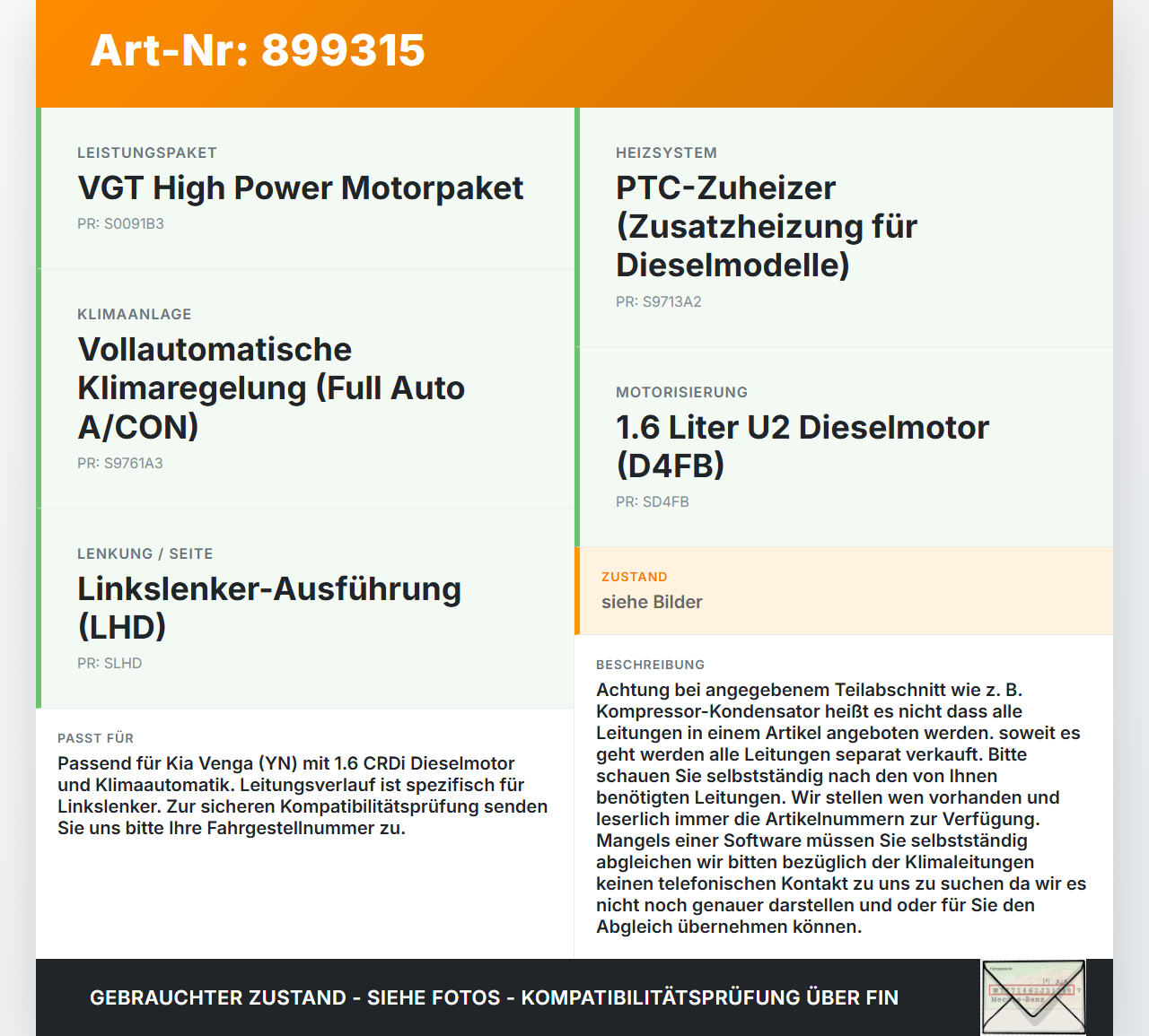 Kia Venga YN 09-15 1,6 94KW Klimaschlauch Klimaleitung Kia Venga YN 09-15 26.11.2013 gebraucht Vorschau 3
