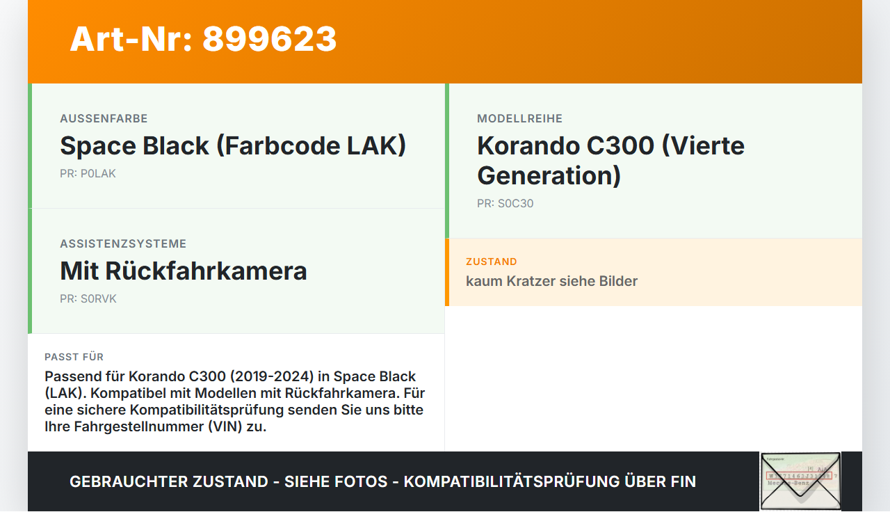 Ssangyong Korando C300 19-24 Griffleiste Griff aussen für Heckklappe LAK Ssangyong Korando C300 19-24 01.01.2019... Vorschau 3