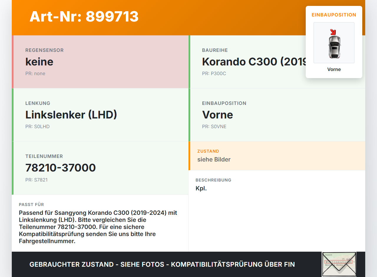 Ssangyong Korando C300 19-24 Wischermotor m. Wischergestänge Vorne Ssangyong Korando C300 19-24 01.01.2019... Vorschau 3