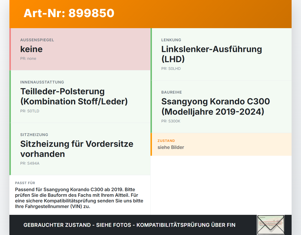 Ssangyong Korando C300 19-24 Ablagefach Staufach Fach Ssangyong Korando C300 19-24 01.01.2019 gebraucht Vorschau 3