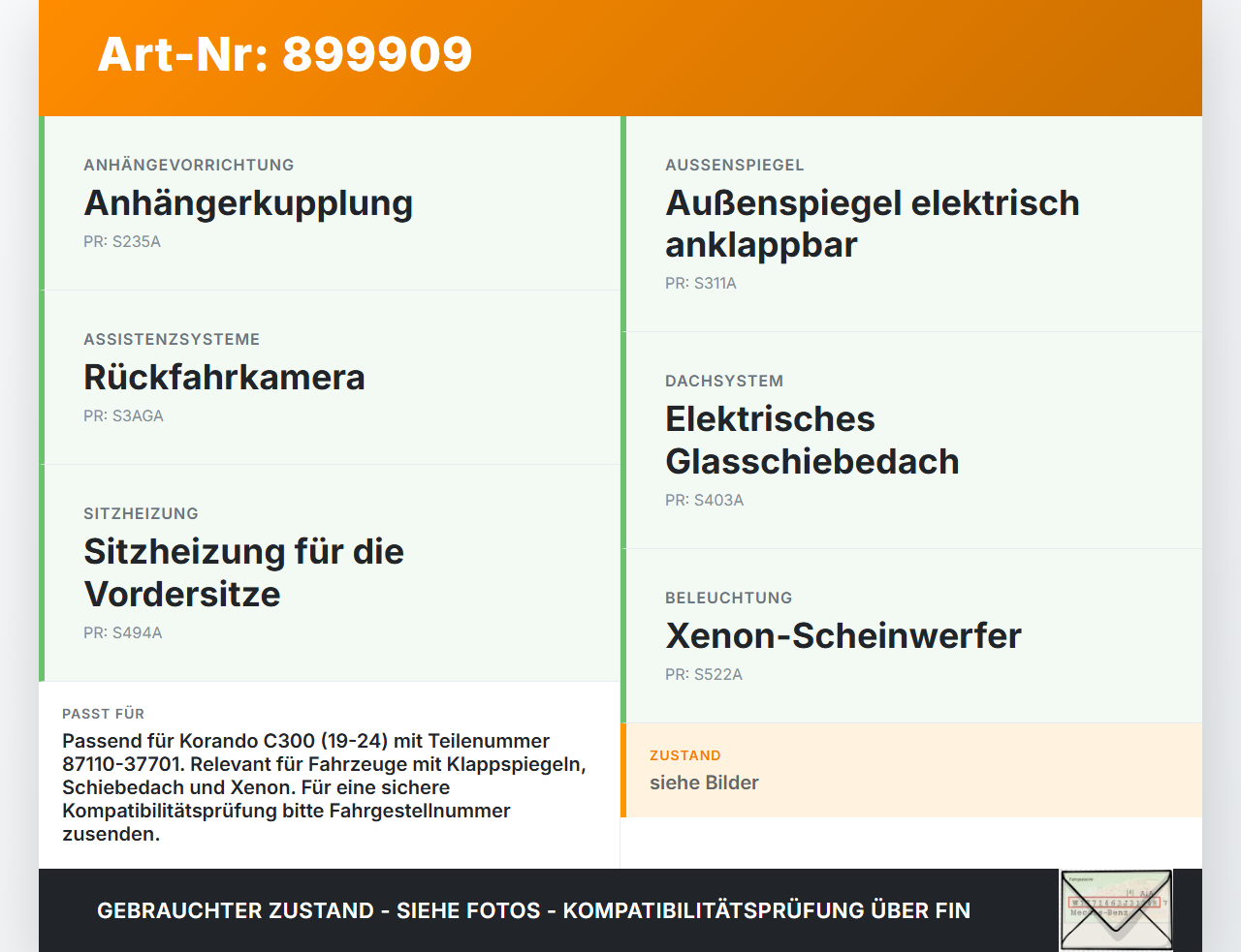 Ssangyong Korando C300 19-24 Steuergerät ECU Modul Body Control Ssangyong Korando C300 19-24 01.01.2019 87110-37701... Vorschau 3