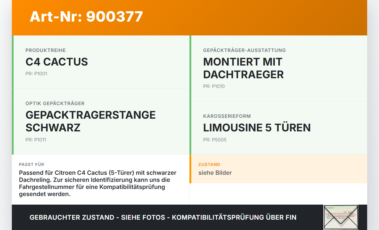 Citroen C4 Cactus 14-18 Dachgepäck Grundträger Dachreling Citroen C4 Cactus 14-18 01.01.2016 gebraucht Vorschau 3