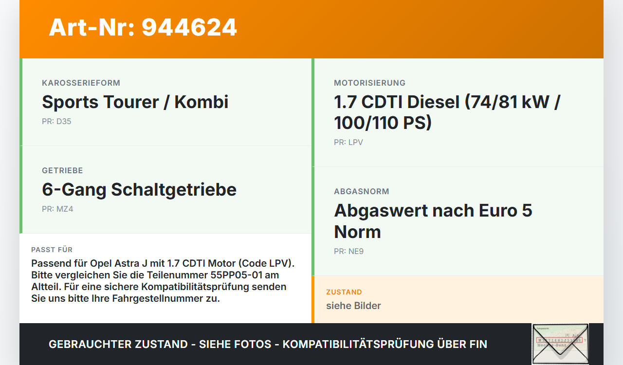 Opel Astra J 09-12 1,7 81KW Sensor Drucksensor Railsensor Verteilerrohr Opel Astra J 09-12 31.03.2011 55PP05-01... Vorschau 3