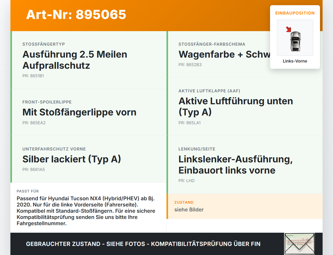 Hyundai Tucson IV NX4 20-24 Halter Träger Aufnahme Führung für Stoßstange Links Vorne Hyundai Tucson IV NX4 20-24... Vorschau 3