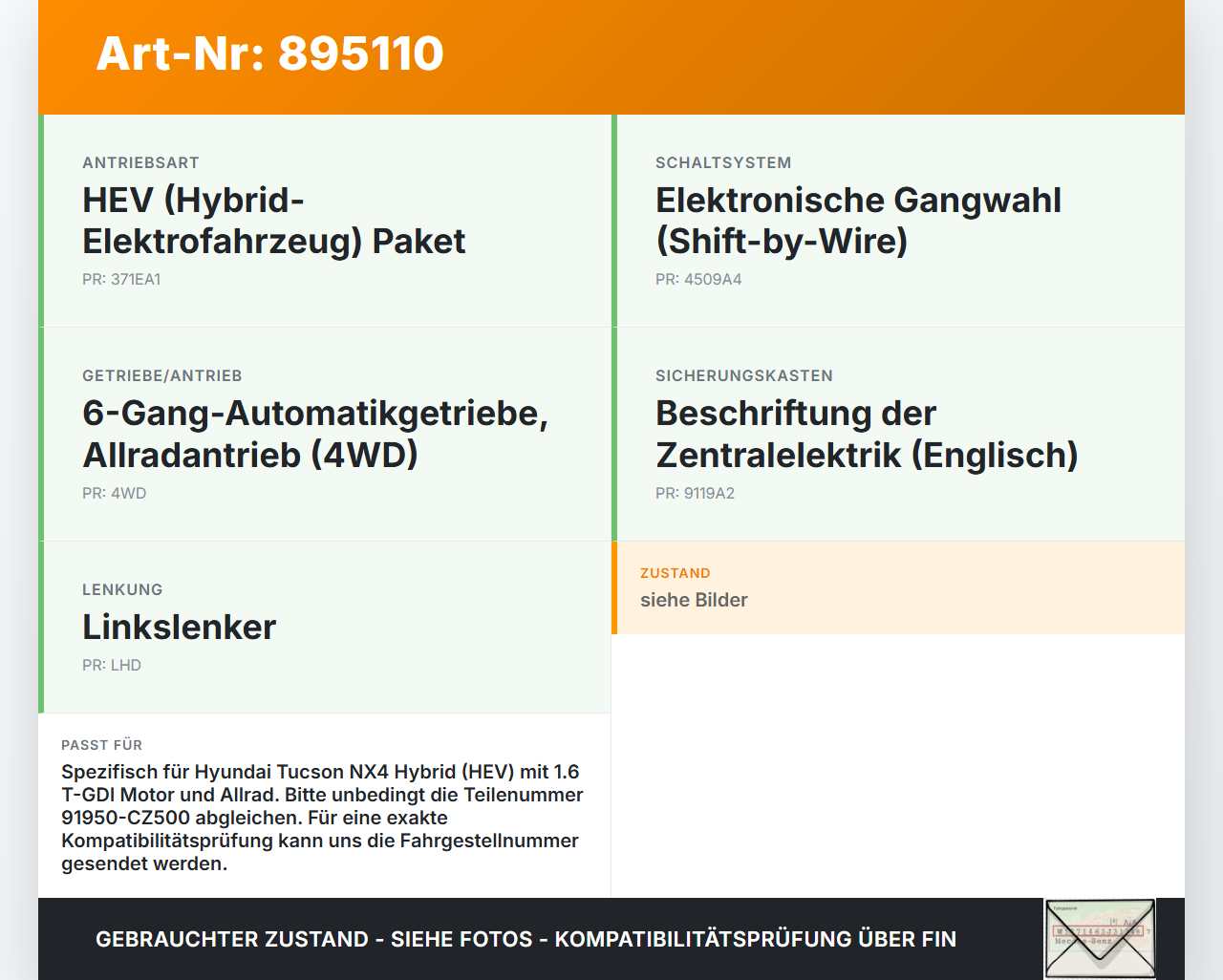 Hyundai Tucson IV NX4 20-24 Hybrid 1,6 132KW Sicherungskasten Zentralelektrik Hyundai Tucson IV NX4 20-24... Vorschau 3