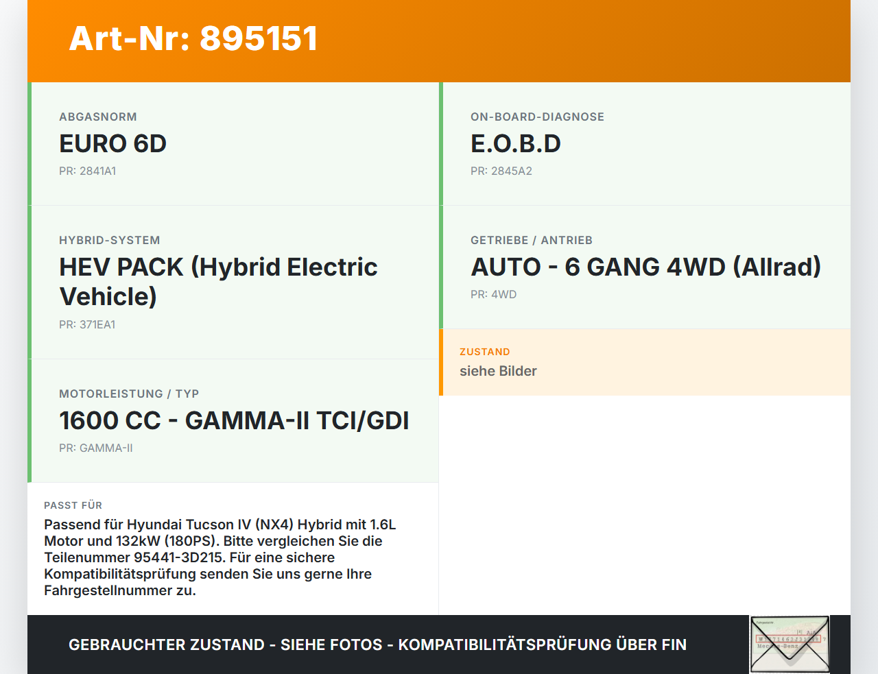 Hyundai Tucson IV NX4 20-24 Hybrid 1,6 132KW Steuergerät ECU für Motor Motorsteuergerät Hyundai Tucson IV NX4 20-24... Vorschau 3