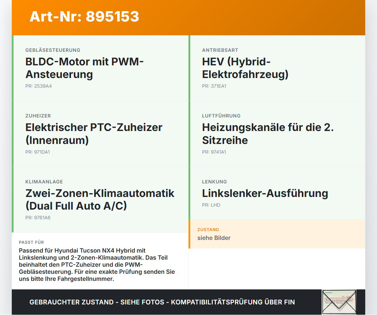 Hyundai Tucson IV NX4 20-24 Heizkasten Heizungsgebläse Wärmetauscher Hyundai Tucson IV NX4 20-24 17.12.2020... Vorschau 3