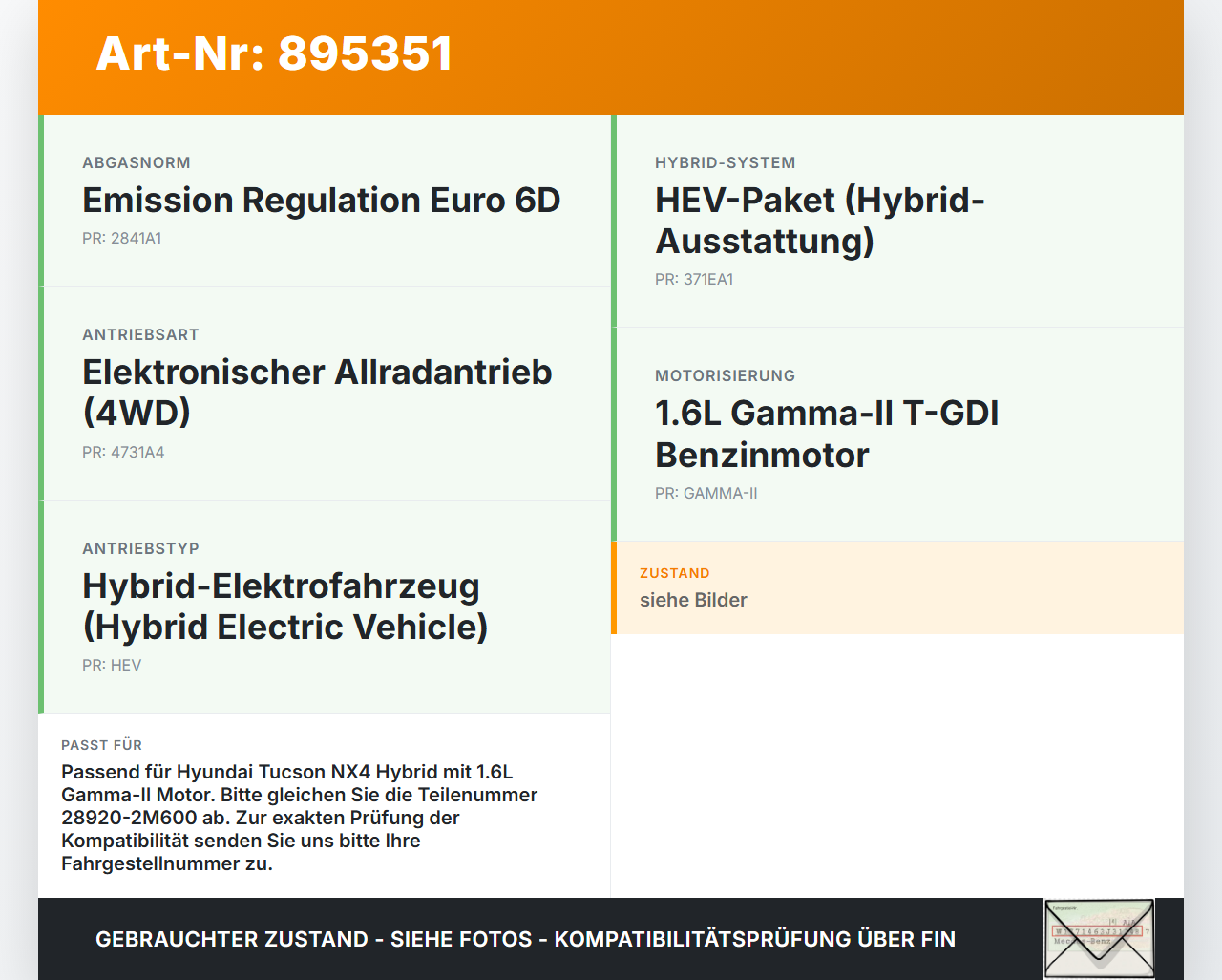 Hyundai Tucson IV NX4 20-24 Hybrid 1,6 132KW Wasserpumpe Umwelzpumpe Hyundai Tucson IV NX4 20-24 17.12.2020... Vorschau 3