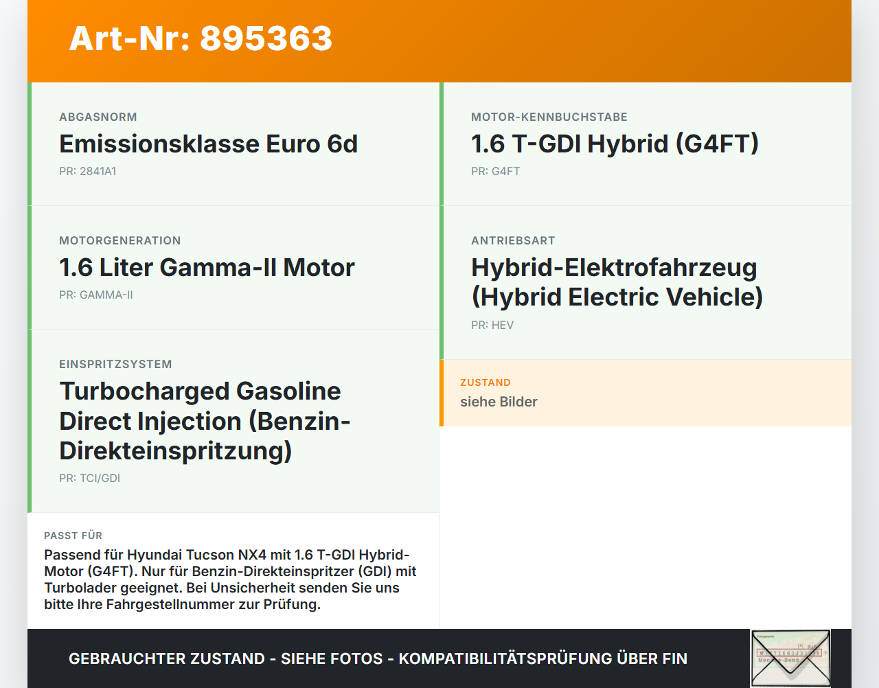 Hyundai Tucson IV NX4 20-24 Hybrid 1,6 132KW Injektor Einspritzdüse Zyl.1 Hyundai Tucson IV NX4 20-24 17.12.2020... Vorschau 3