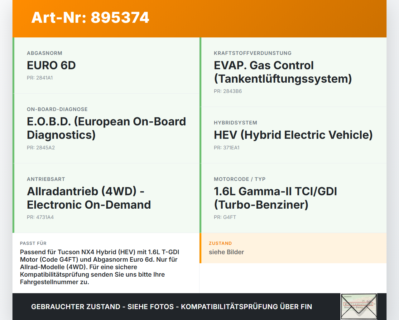 Hyundai Tucson IV NX4 20-24 Hybrid 1,6 132KW Katalysator Kat Hyundai Tucson IV NX4 20-24 17.12.2020 gebraucht Vorschau 3