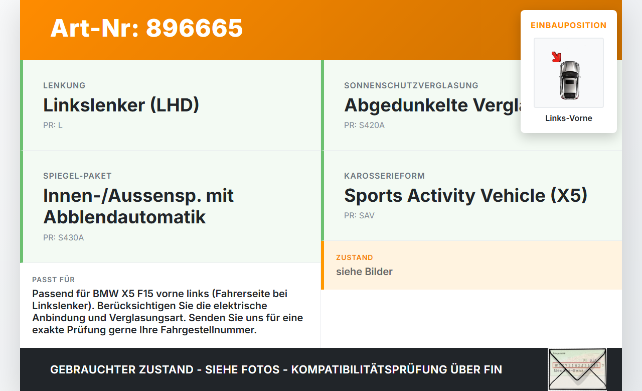 BMW X5 F15 13-18 Fensterhebermotor mit Fensterheber Links Vorne BMW X5 F15 13-18 21.06.2013 7286483 51337286483... Vorschau 3