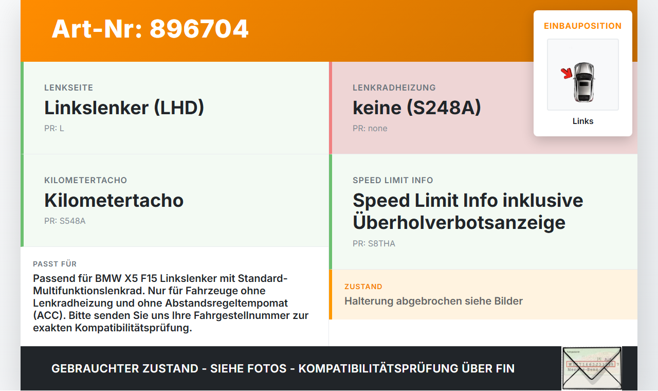 BMW X5 F15 13-18 Lenkradschalter Multifunktionstasten Schalter für Lenkrad Links BMW X5 F15 13-18 21.06.2013... Vorschau 3