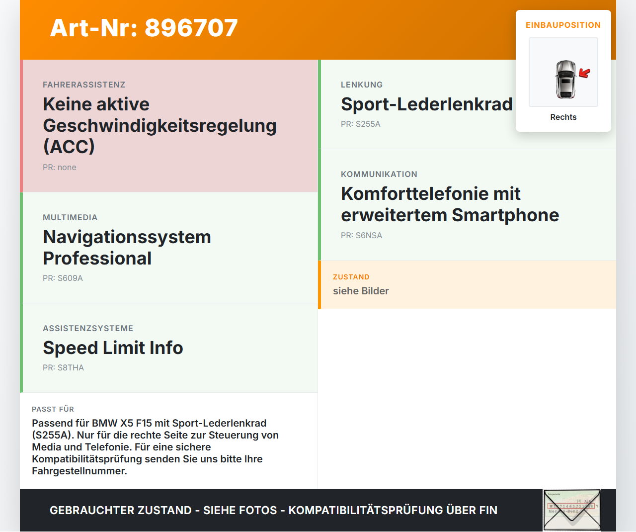 BMW X5 F15 13-18 Lenkradschalter Multifunktionstasten Schalter für Lenkrad Rechts BMW X5 F15 13-18 21.06.2013... Vorschau 3