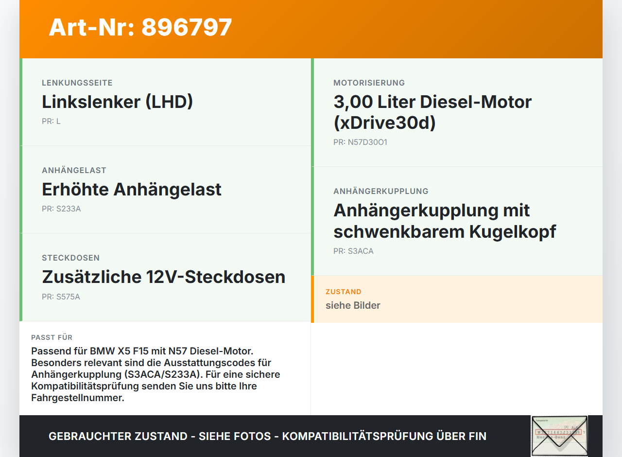 BMW X5 F15 13-18 Kabelbaum für Batterie BMW X5 F15 13-18 21.06.2013 9322056 9322056-02 6112-9322056 gebraucht Vorschau 3