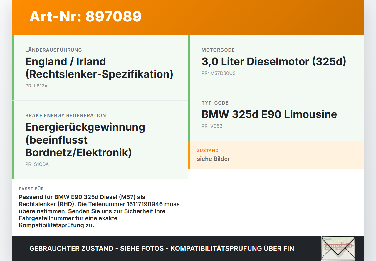 BMW E90 3er 325d 06-09 3,0d 145KW Kraftstoffpumpe Kraftstoff Förderpumpe Tankgeber BMW E90 3er 325d 06-09... Vorschau 3