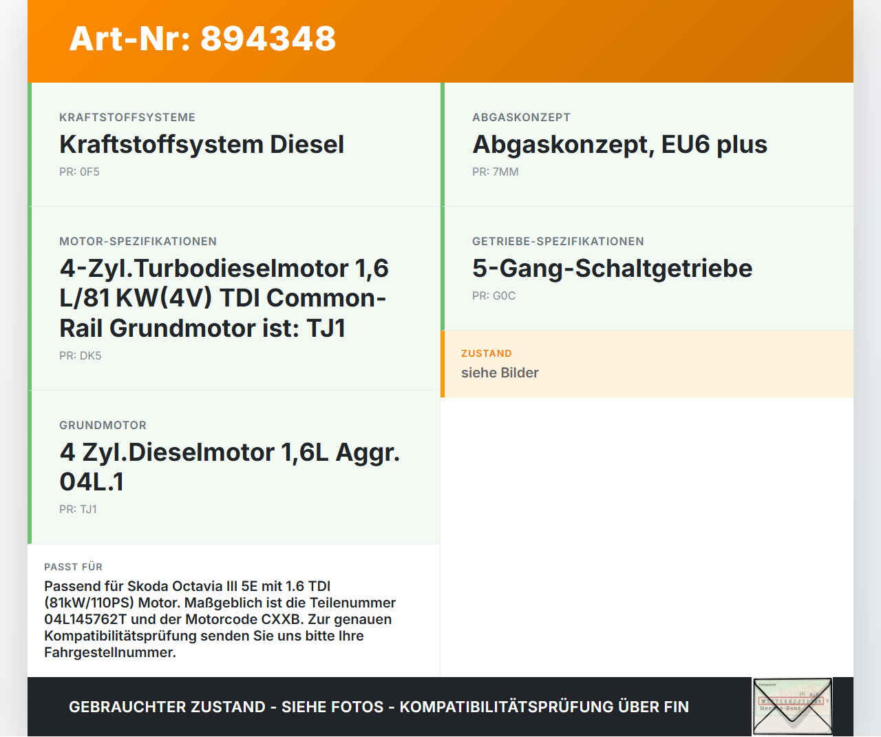 Skoda Octavia III 5E 12-17 1,6 81KW Ansaugrohr Skoda Octavia III 5E 12-17 15.01.2016 04L145762AD 04L145762T gebraucht Vorschau 3