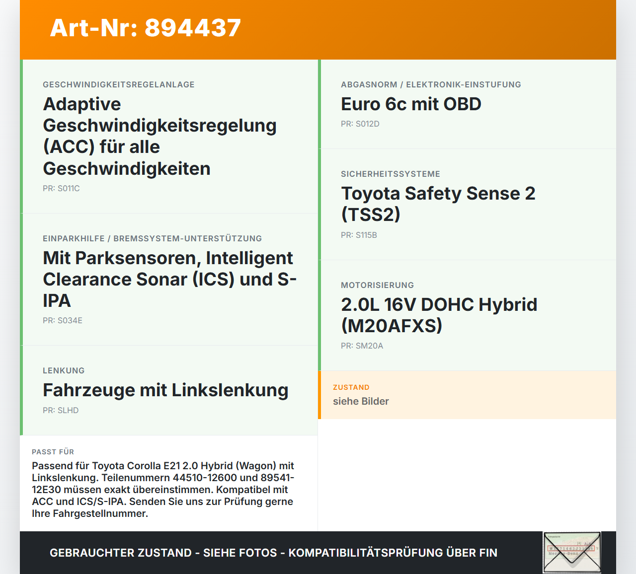 Toyota Corolla E21 18-23 ABS ESP Steuergerät Aggregat Hydraulikblock Toyota Corolla E21 18-23 01.09.2019... Vorschau 3