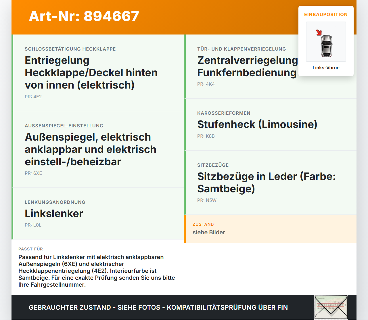Audi A4 8K B8 11-15 Lim Fensterheberschalter Schalter Links Vorne Audi A4 8K B8 11-15 14.03.2014 8K0959851F gebraucht Vorschau 3