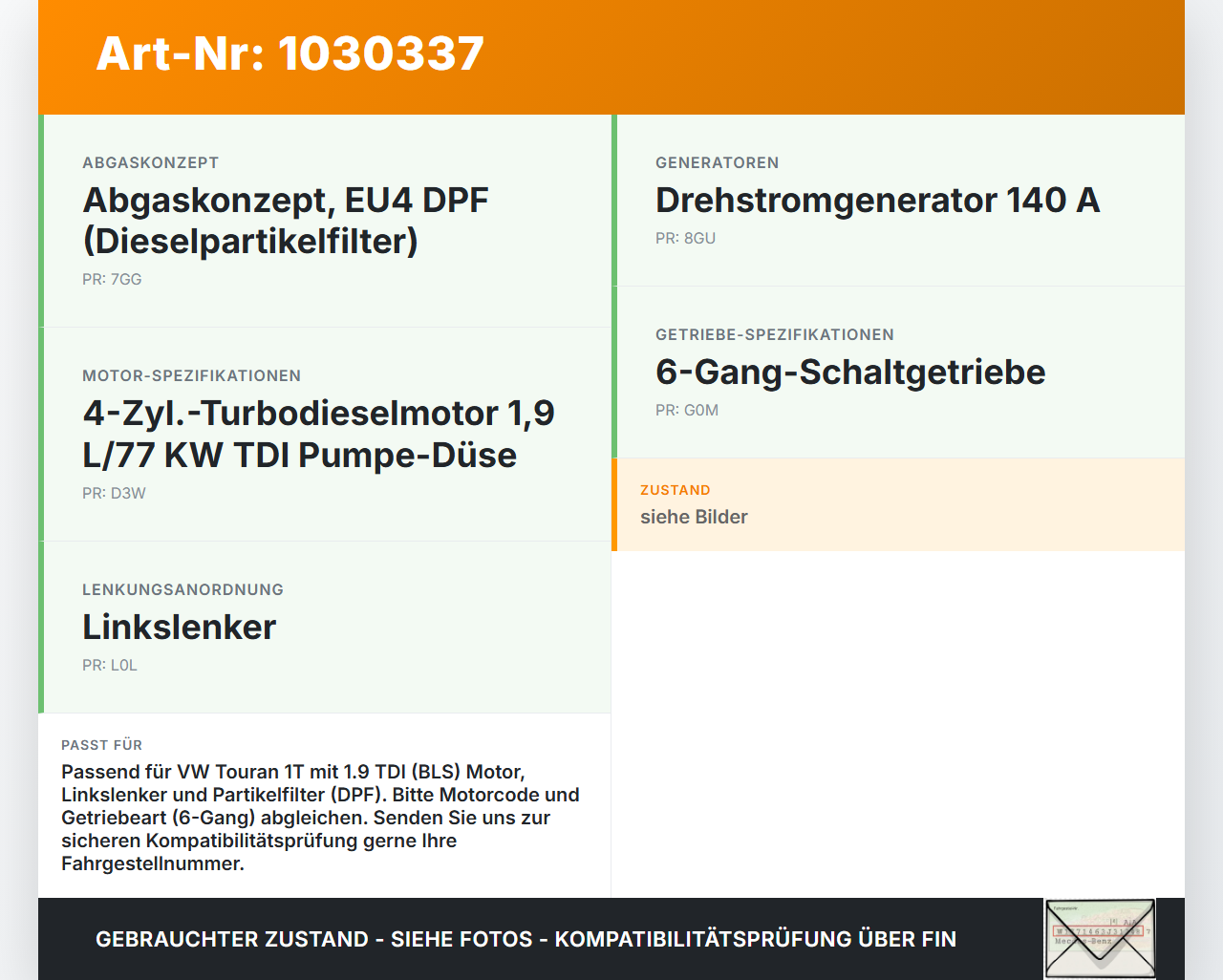 VW Touran 1T 03-06 TDI 1,9 77KW Kabelbaum Motorkabelbaum Leitungssatz für Motor VW Touran 1T 03-06 16.04.2009... Vorschau 3